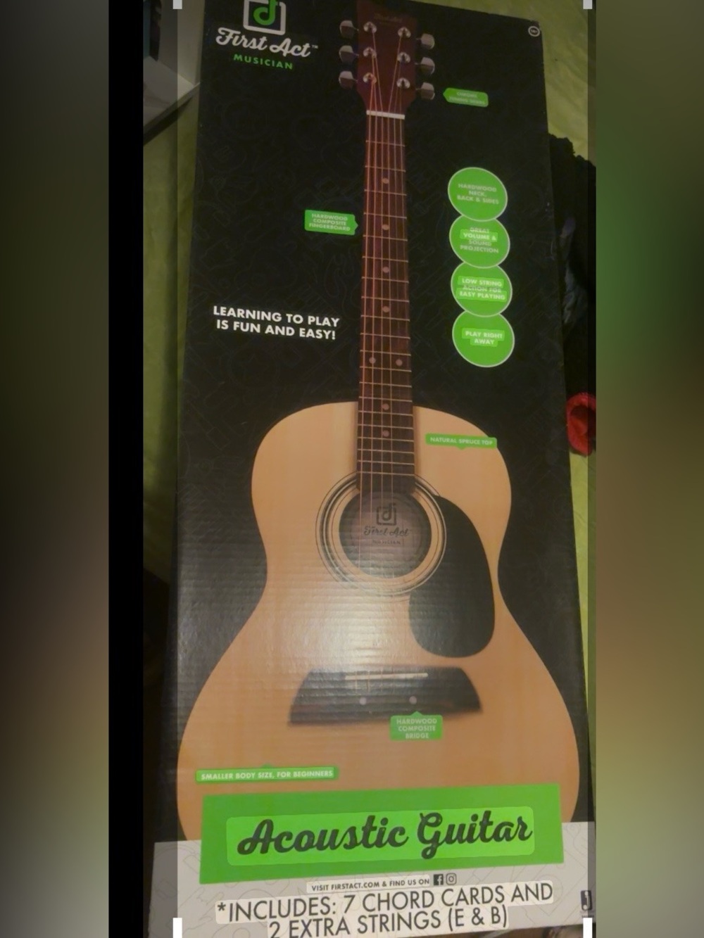 First Act Natural Finish Kids Acoustic Guitar - Natural